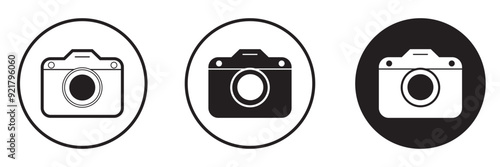 Circle camera icon set. photo camera icon. camera photography icon. Photo vector icon for graphic and web design.