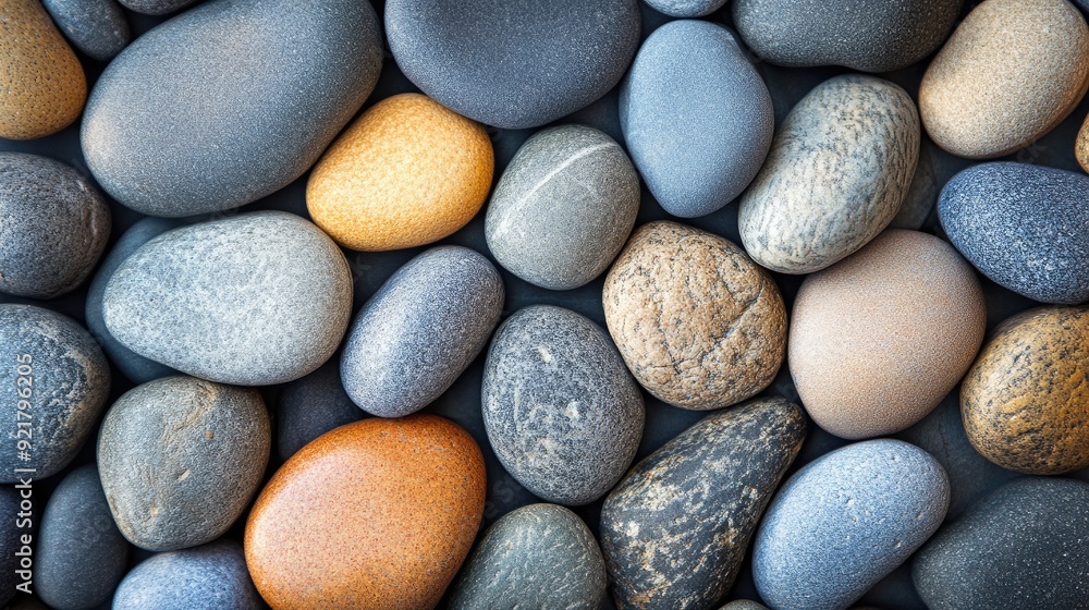 A collection of rocks in various colors and sizes. Concept of natural beauty and ruggedness A collection of rocks in various colors and sizes. Concept of natural beauty and ruggedness