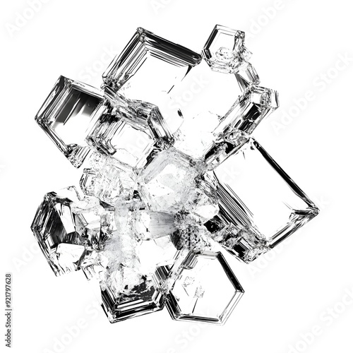 Intricate Ammonium Carbonate Crystal Structures in Detailed Scientific photo