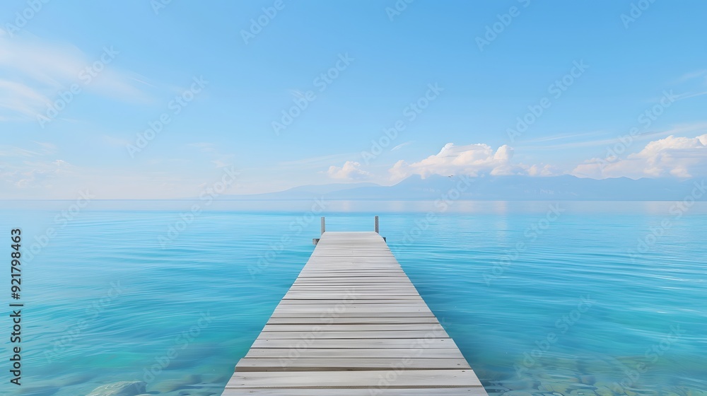 Minimalist blank advertising board on a pier Minimalist blank advertising board on a pier