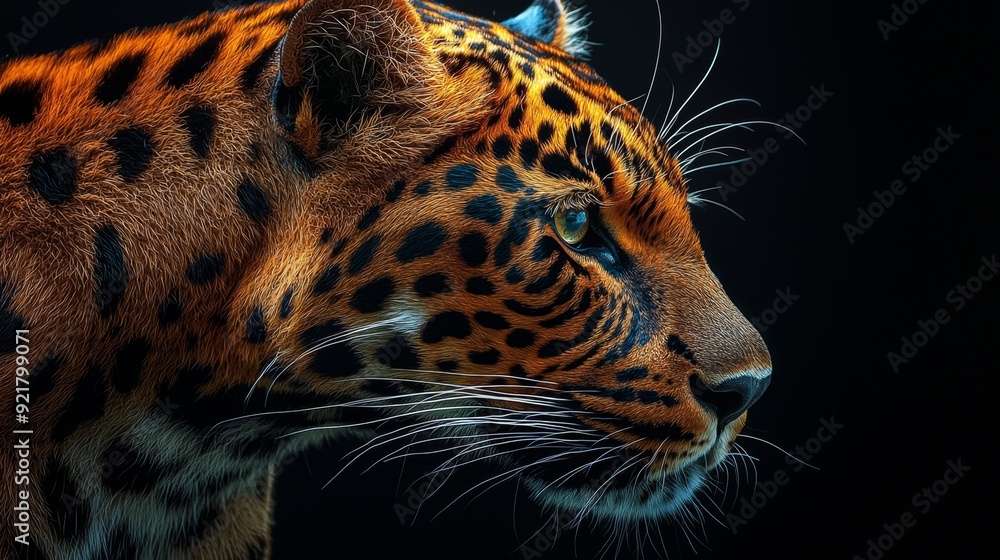 Close-up Portrait of a Leopard's Face. Close-up Portrait of a Leopard's Face.