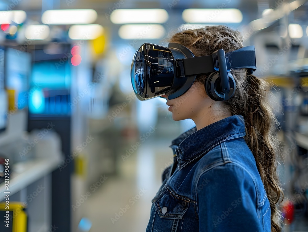 Student Conducting Virtual Experiments in Digital Science Lab Using VR Headset Student Conducting Virtual Experiments in Digital Science Lab Using VR Headset