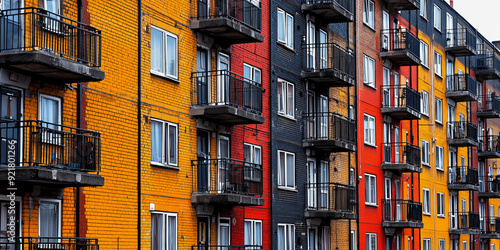 the facade of a building in a municipal residential complex