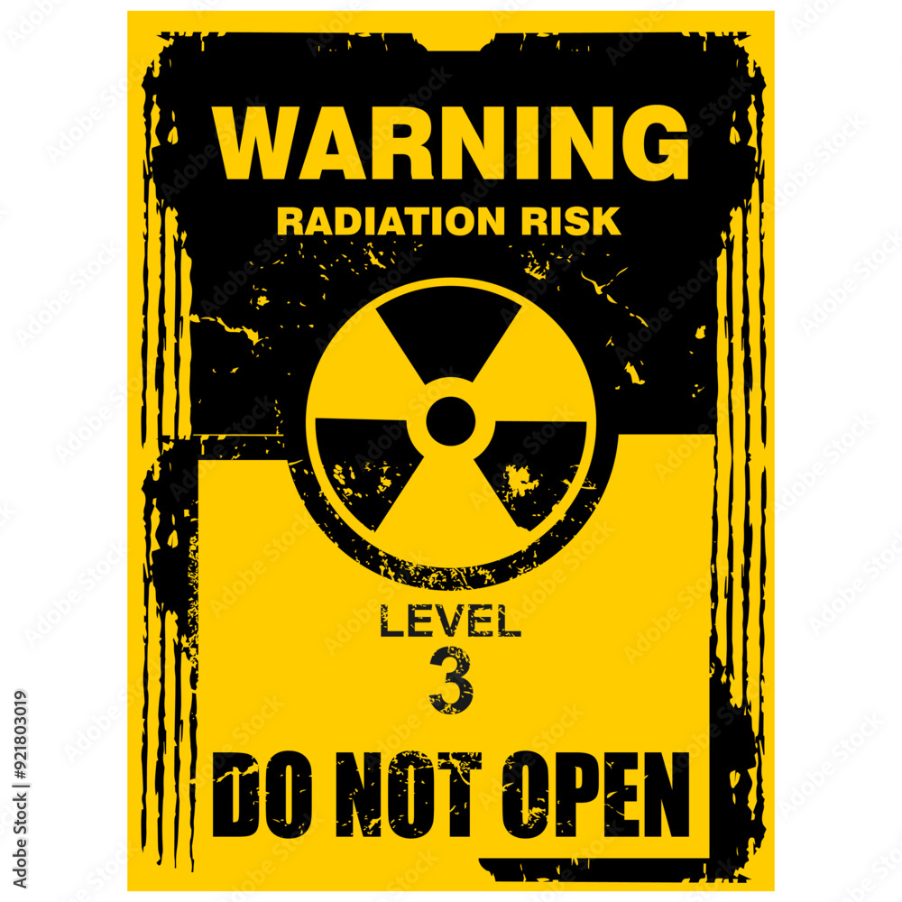 Obraz premium Danger, Warning, Radioactive, sign and sticker vector