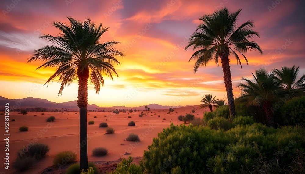 Obraz premium trees at sunset