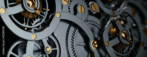 clock gear background and abstract . 3d, rendering, illustration,
