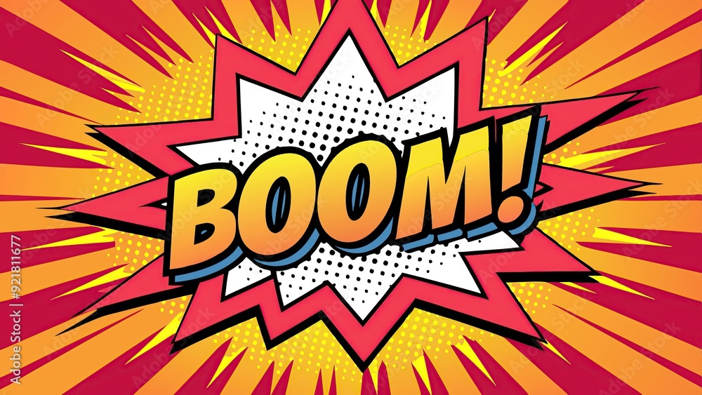 Comic book style boom text explosion background Comic book style boom text explosion background