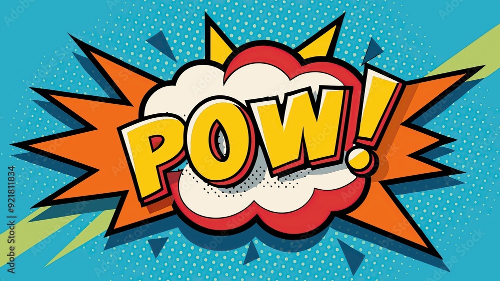 Colorful comic book background with 'POW!' text Colorful comic book background with 'POW!' text