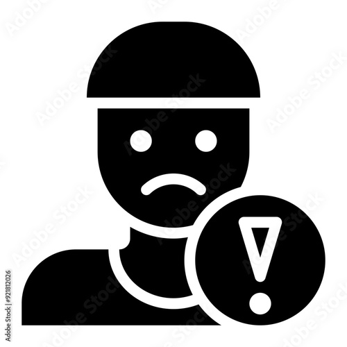 customer complaint, customer problem, unhappy customer, customer issue, customer pain, not satisfied solid glyph icon