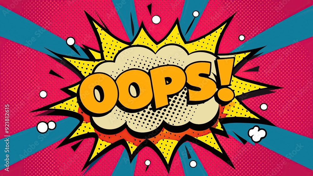 Fototapeta premium Oops comic book style cartoon pop art background
