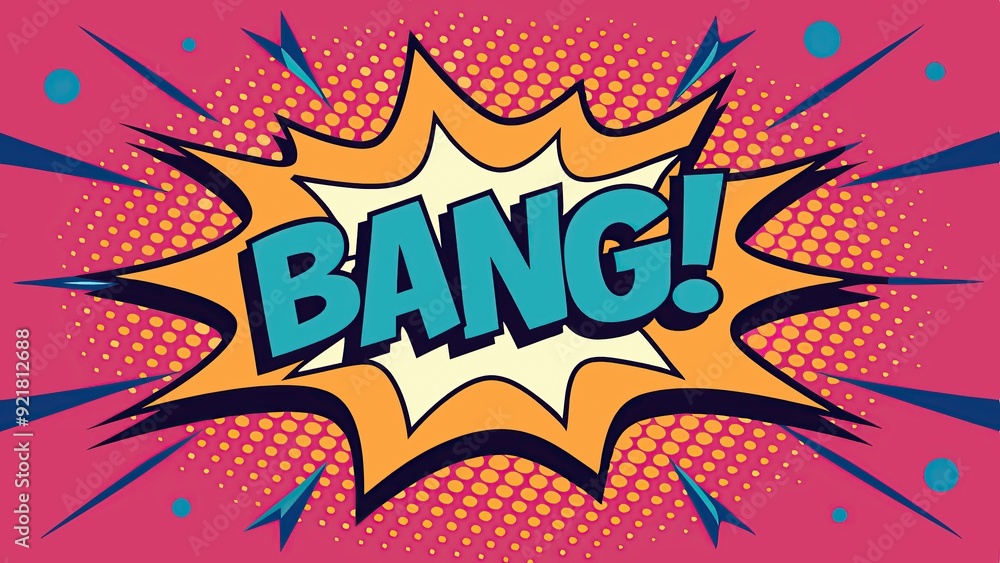Comic book style explosion background with BANG text Comic book style explosion background with BANG text