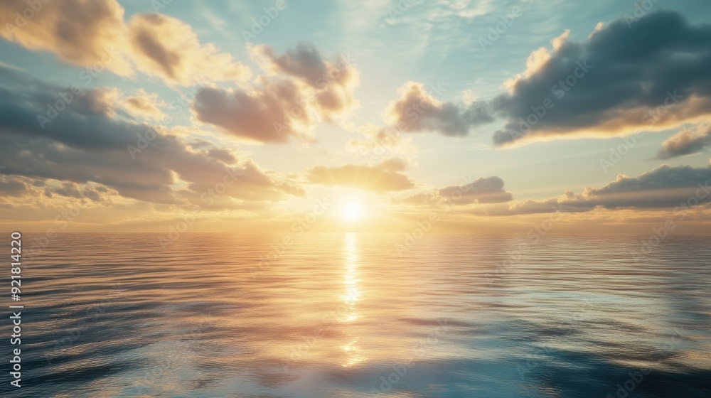 Soft morning rays illuminating a calm horizon, symbolizing the promise of a new day and the strength of belief