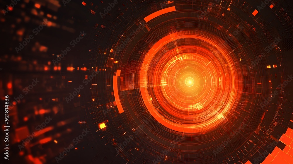 orange Abstract technology background circles digital hi-tech technology design background. concept innovation. vector illustration orange Abstract technology background circles digital hi-tech technology design background. concept innovation. vector illustration