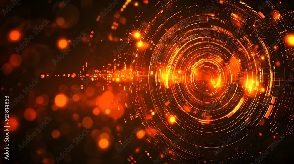 orange Abstract technology background circles digital hi-tech technology design background. concept innovation. vector illustration orange Abstract technology background circles digital hi-tech technology design background. concept innovation. vector illustration