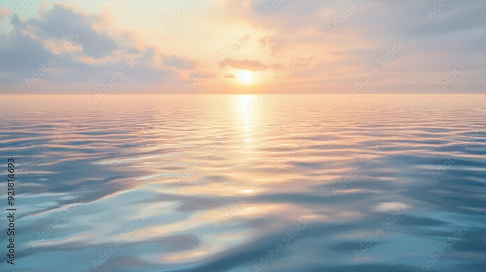 Fototapeta premium The first light of day reflecting off tranquil waters, symbolizing faith and the promise of new beginnings