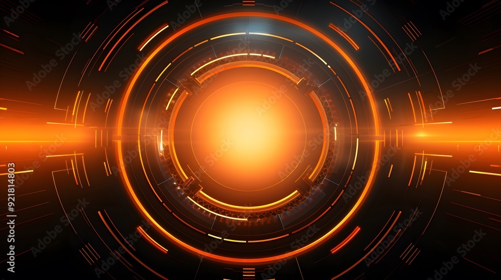 orange Abstract technology background circles digital hi-tech technology design background. concept innovation. vector illustration orange Abstract technology background circles digital hi-tech technology design background. concept innovation. vector illustration