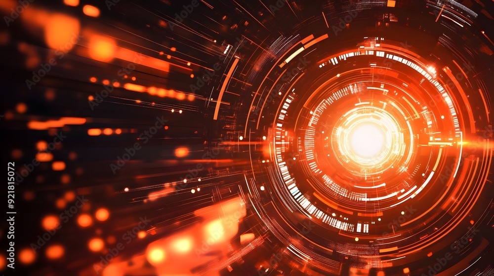 Fototapeta premium orange Abstract technology background circles digital hi-tech technology design background. concept innovation. vector illustration