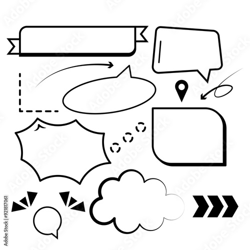 set of comic bubbles