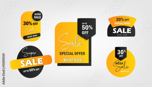 sale badges tag with disscount offer voucher