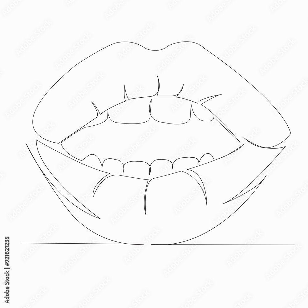 One continuous single drawn line art doodle lip, mouth, beautiful, beauty, female . Isolated hand-drawn outline image on white background. One continuous single drawn line art doodle lip, mouth, beautiful, beauty, female . Isolated hand-drawn outline image on white background.