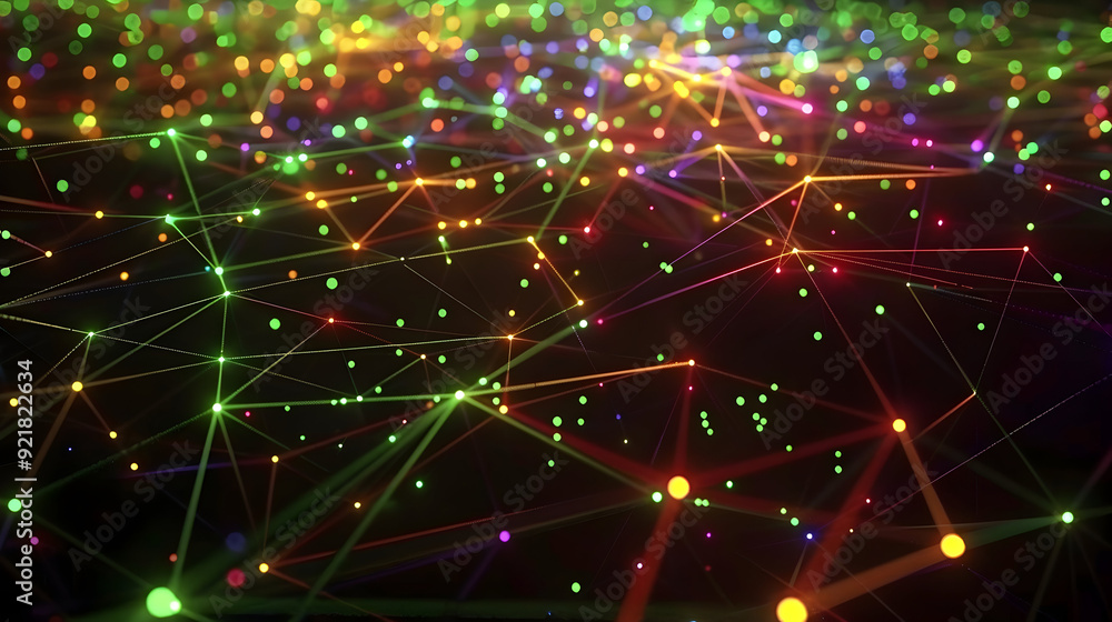 Abstract 3D Background with Colorful Lights and Lines Abstract 3D Background with Colorful Lights and Lines