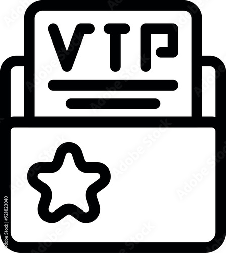 Simple icon of a vip pass granting access to exclusive services or events