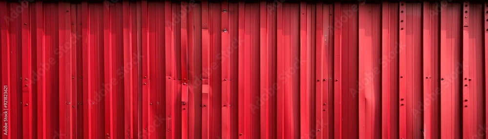 Red Metal Wall with Vertical Stripes Red Metal Wall with Vertical Stripes