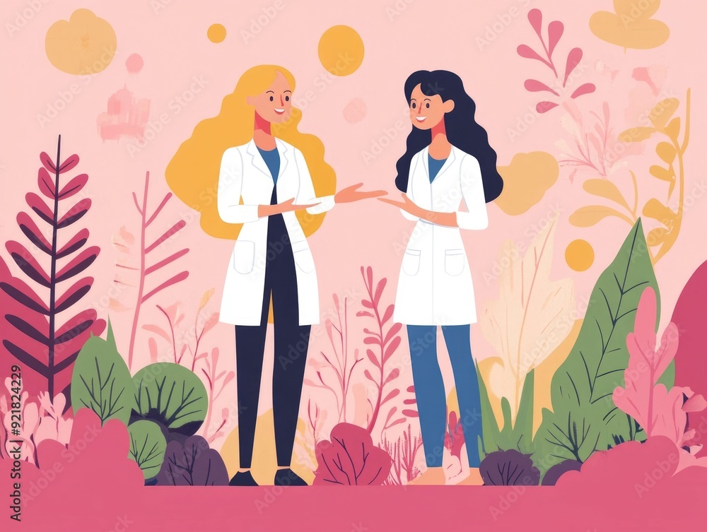 Flat design depicting endometriosis treatment and education for women s health and wellness The image features a stylized minimalist representation of the female reproductive system Flat design depicting endometriosis treatment and education for women s health and wellness The image features a stylized minimalist representation of the female reproductive system
