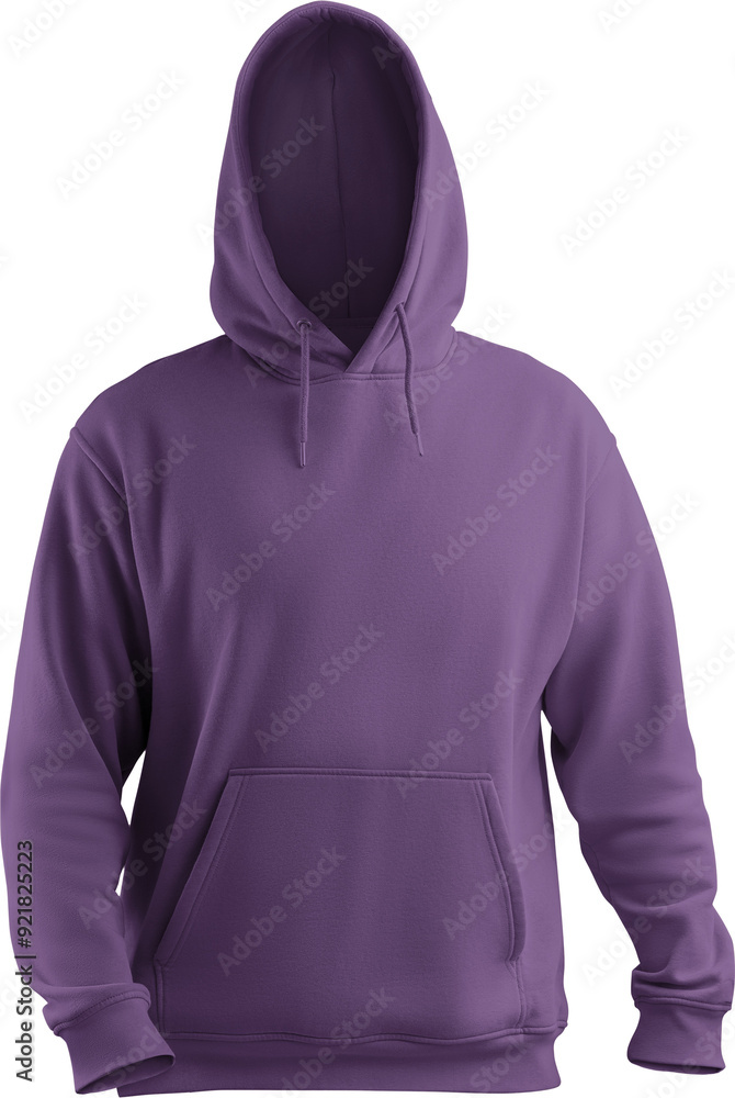Mockup violet Hoodie oversized 3D rendering, png, front view Mockup violet Hoodie oversized 3D rendering, png, front view