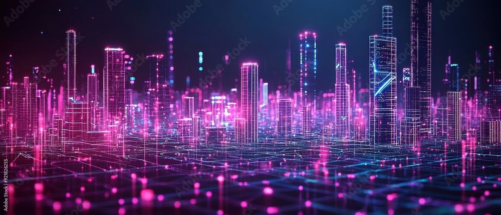 Futuristic Cityscape with Neon Lights Futuristic Cityscape with Neon Lights