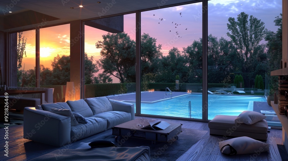 Fototapeta premium Connecting From The Comfort Of His Home, Efficient And Modern