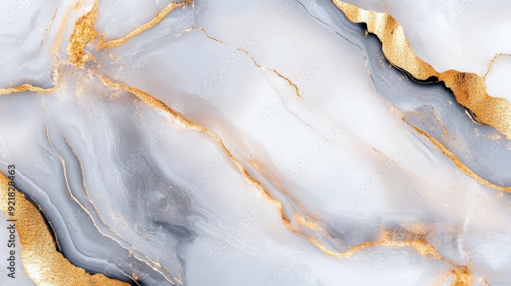 Fototapeta premium Elegant marble with gold accents