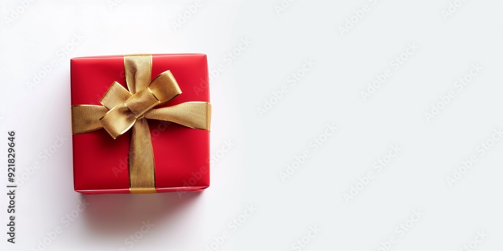 Christmas gift box , golden ribbons , tree Christmas gift box , golden ribbons , tree