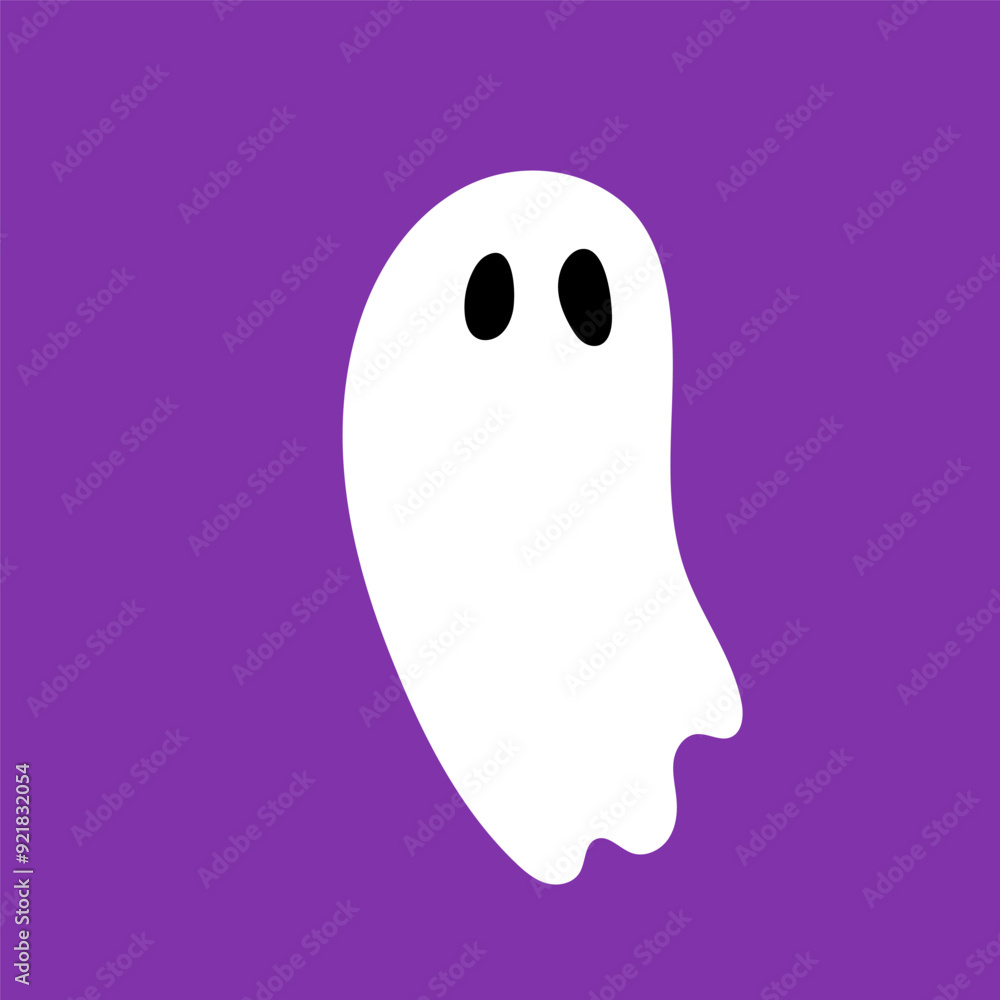 Hand drawn illustration of funny ghost. Cute isolated illustration of ghost for Halloween design Hand drawn illustration of funny ghost. Cute isolated illustration of ghost for Halloween design