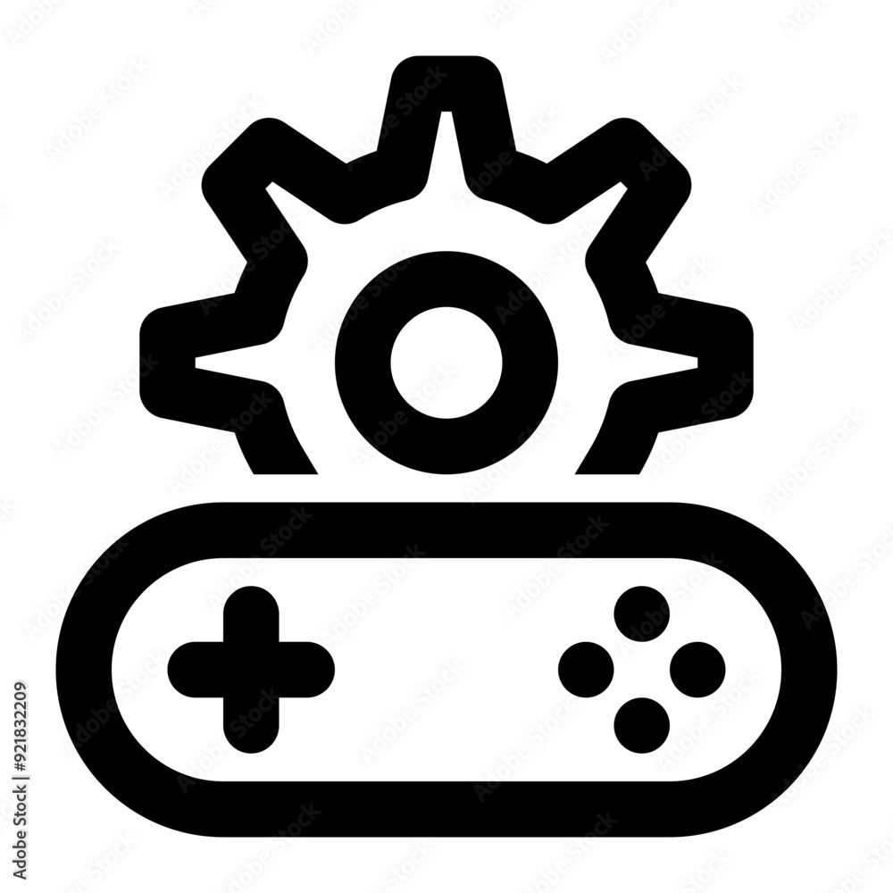 game setting, game engine, game configuration, game setup, game options, game machine outline icon game setting, game engine, game configuration, game setup, game options, game machine outline icon