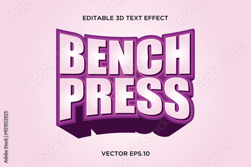 "bench press" editable 3d text effect