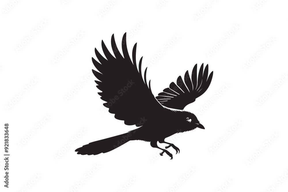 Obraz premium Jay bird silhouette vector illustration