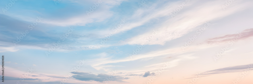 Beautiful blue sky with fluffy white clouds, a breathtaking view of nature's beauty Beautiful blue sky with fluffy white clouds, a breathtaking view of nature's beauty