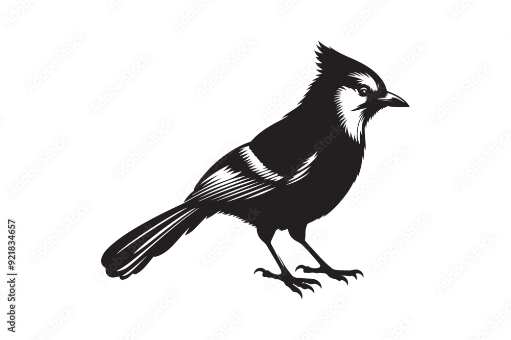 Obraz premium Jay bird silhouette vector illustration