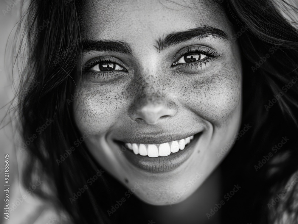Smiling Woman in Black and White, Smiling Woman in Black and White,