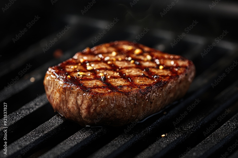 Grilled beef steak on a barbecue. Perfect for a delicious meal or advertisement for grilling. Grilled beef steak on a barbecue. Perfect for a delicious meal or advertisement for grilling.