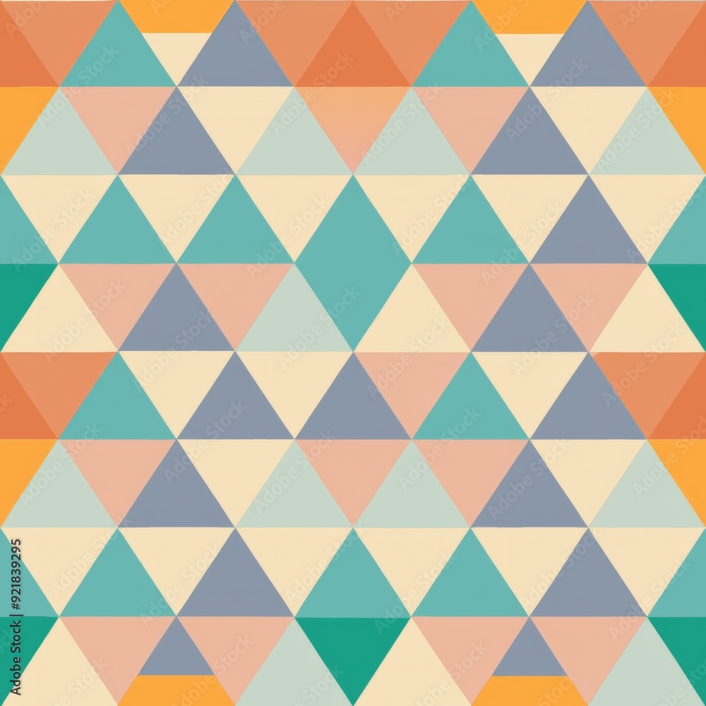 Seamless pattern of tessellating triangles in a spectrum of pastel shades Seamless pattern of tessellating triangles in a spectrum of pastel shades