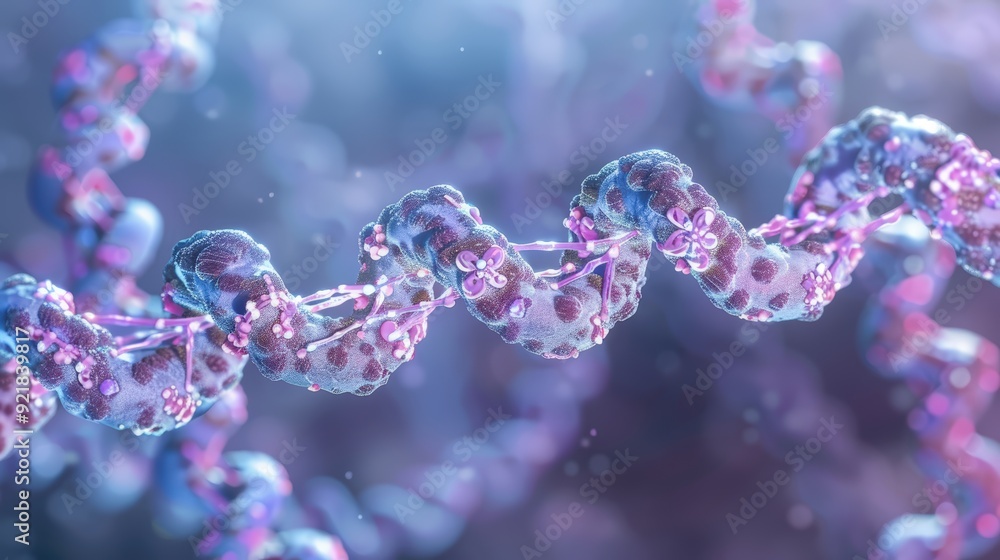 Abstract DNA Structure with Pink and Blue Colors Abstract DNA Structure with Pink and Blue Colors