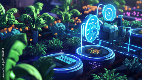 Wallpaper Mural Futuristic AI-Enhanced Smart Farming Ecosystem with Automated Irrigation and Pest Control Torontodigital.ca