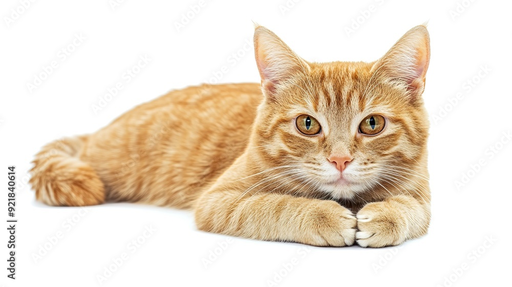 Ginger cat isolated on white background Ginger cat isolated on white background