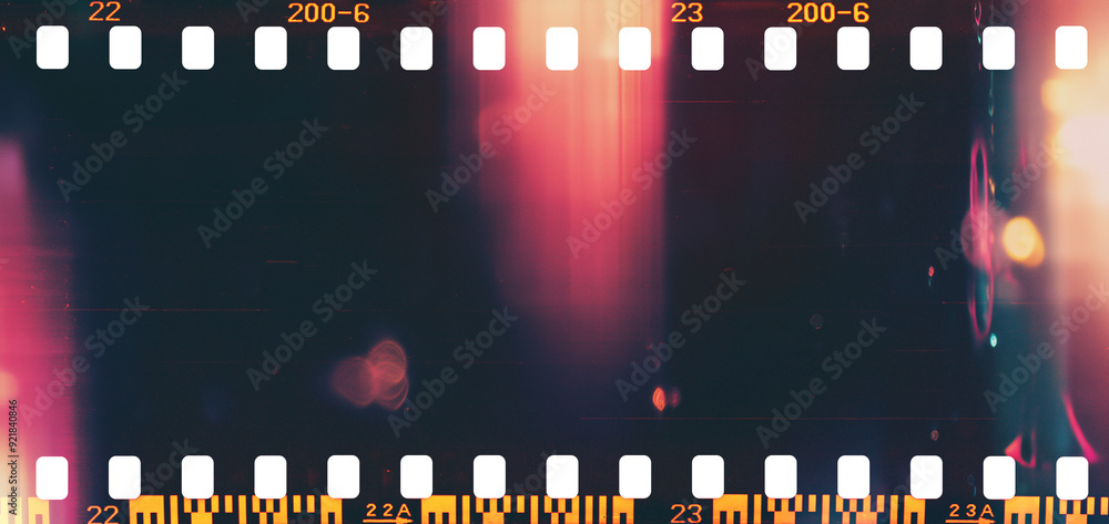 film strip texture with light leaks and burn effect, dust and scratch, abstract background