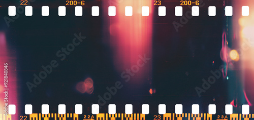Obraz na płótnie film strip texture with light leaks and burn effect, dust and scratch, abstract background w salonie