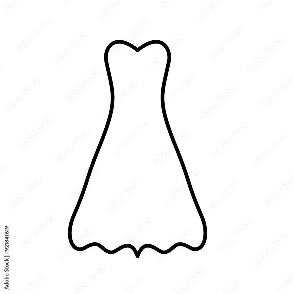 Women dress icon. Black linear dress icons. Vector illustration. Female fashion concept Women dress icon. Black linear dress icons. Vector illustration. Female fashion concept