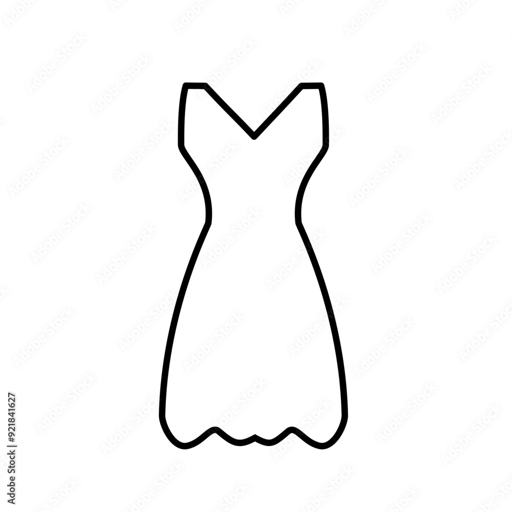 Women dress icon. Black linear dress icons. Vector illustration. Female fashion concept Women dress icon. Black linear dress icons. Vector illustration. Female fashion concept