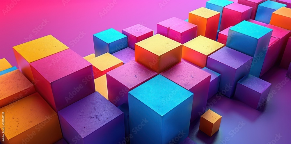 Abstract 3D Colorful Cubes Background Abstract 3D Colorful Cubes Background